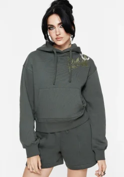 Nirah Cotton Cropped Crop Hoodie