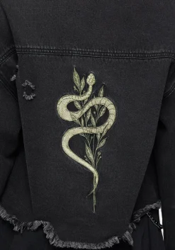 Nirah Embroidered Crop Denim Jacket