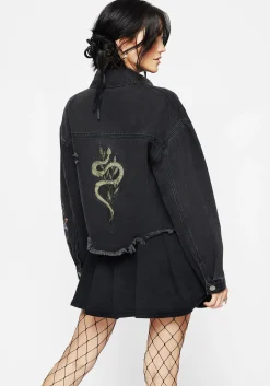 Nirah Embroidered Crop Denim Jacket