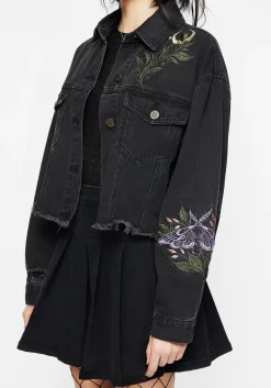 Nirah Embroidered Crop Denim Jacket