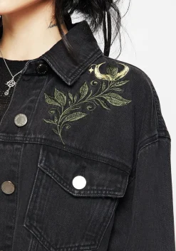 Nirah Embroidered Crop Denim Jacket
