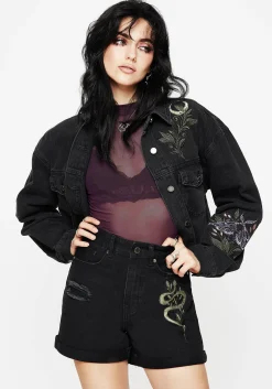 Nirah Embroidered Denim Shorts