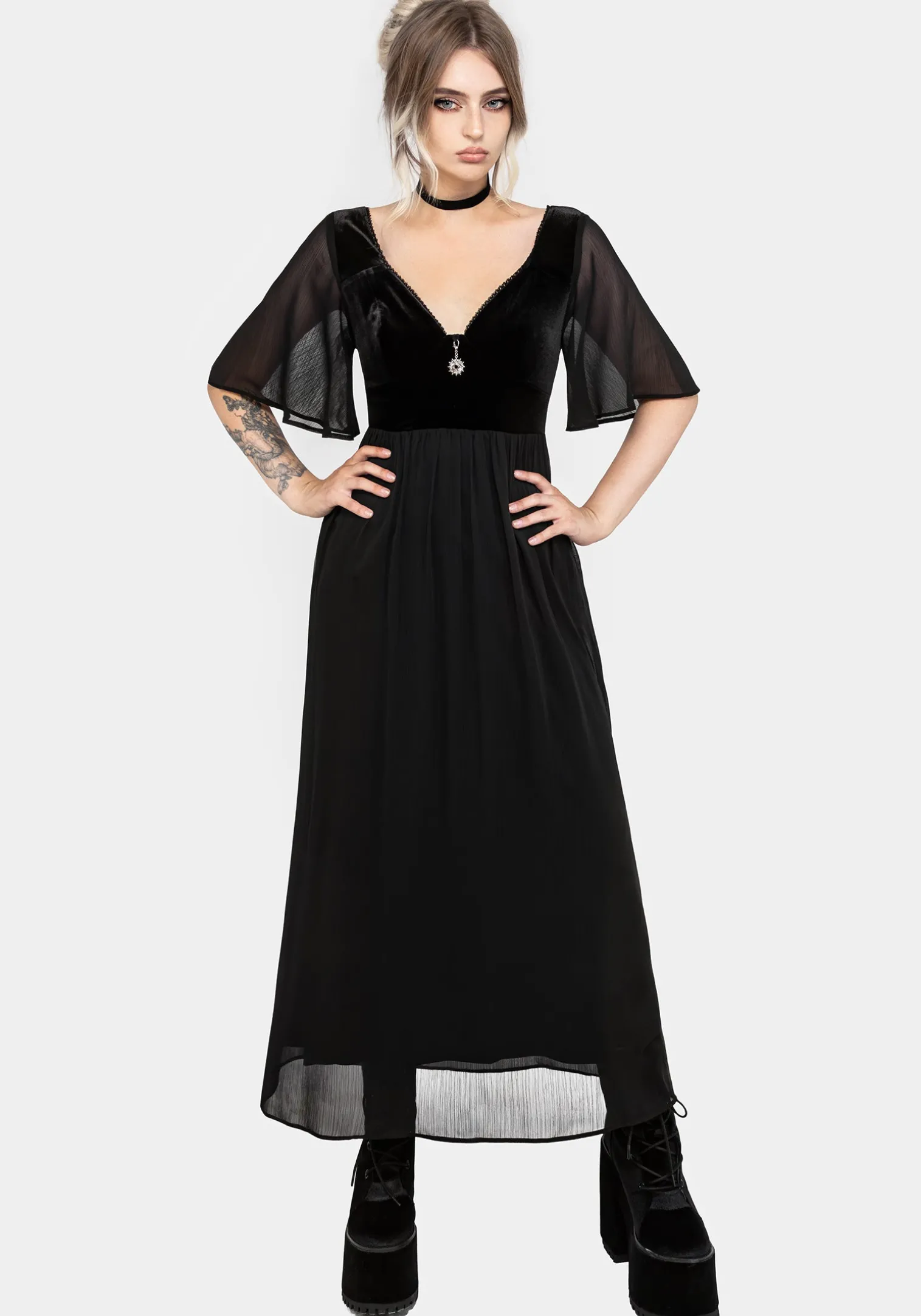 Oculist Chiffon Maxi Dress