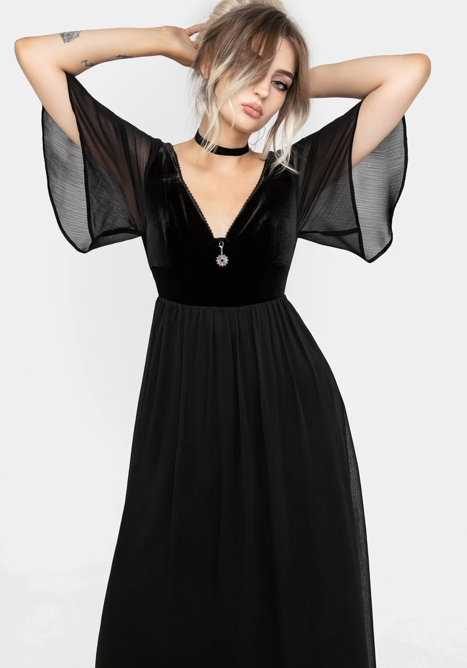 Oculist Chiffon Maxi Dress