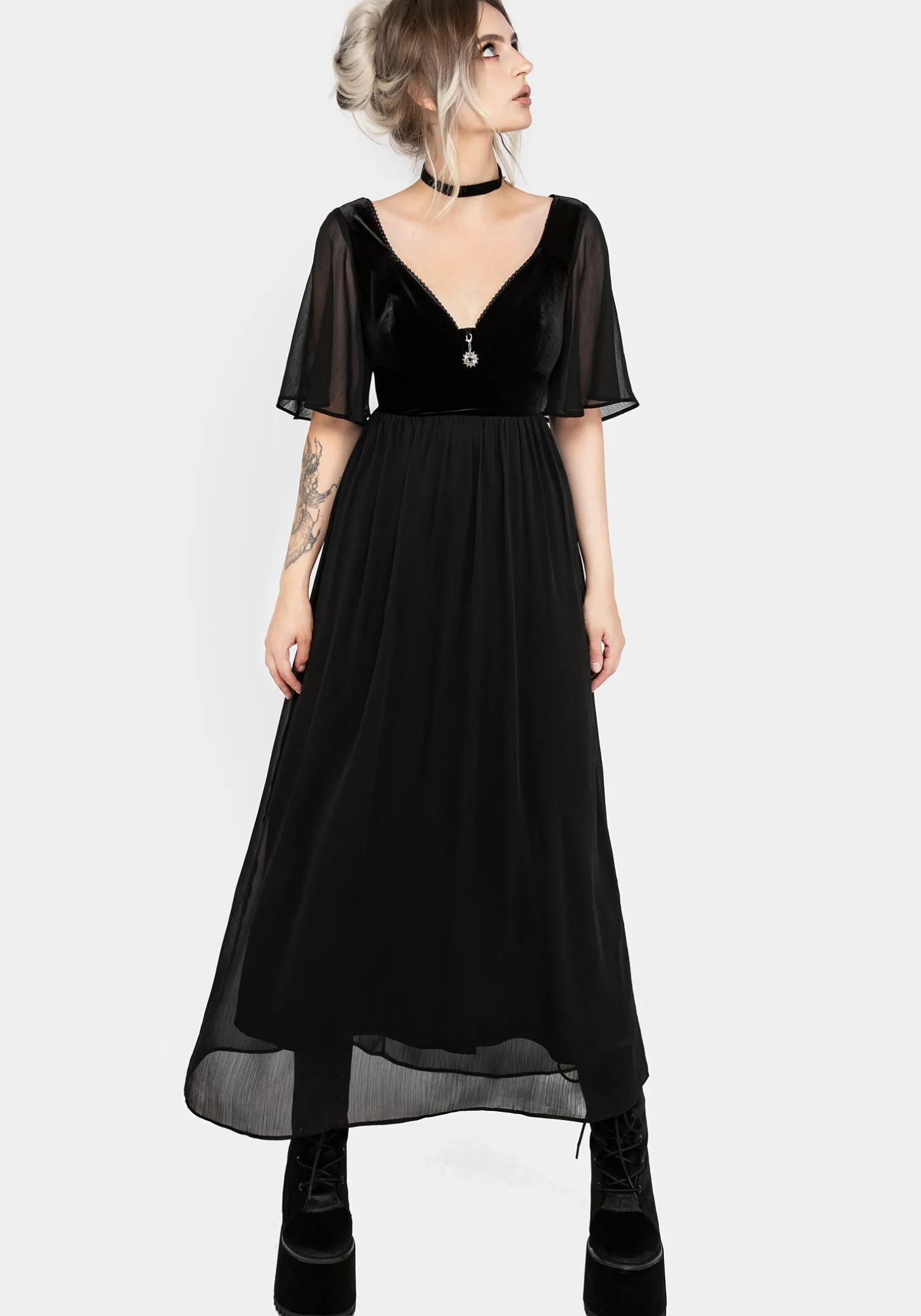 Oculist Chiffon Maxi Dress