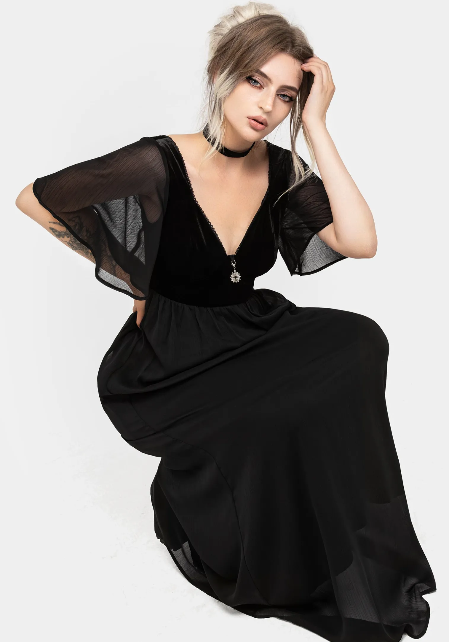 Oculist Chiffon Maxi Dress