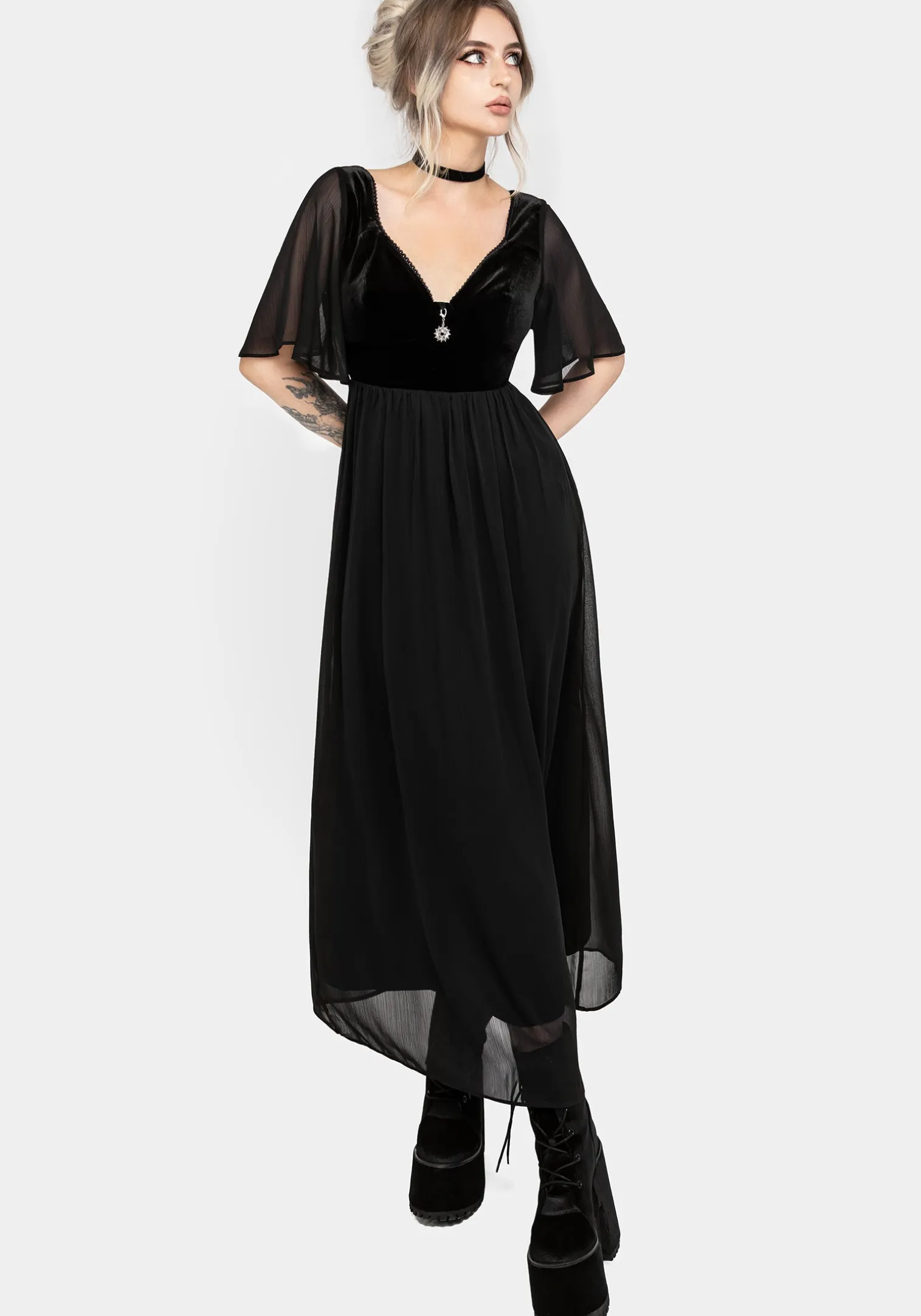 Oculist Chiffon Maxi Dress