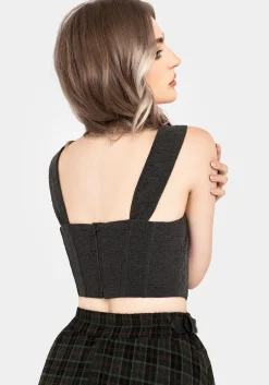 Ombra Button Front Sleeveless Corset Top