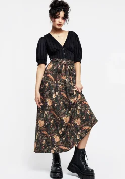 Ophelia Viscose Tie Waist Midaxi Skirt