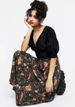 Ophelia Viscose Tie Waist Midaxi Skirt