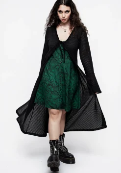Ophidia Snake Print Button Up Mini Apron Dress - Green