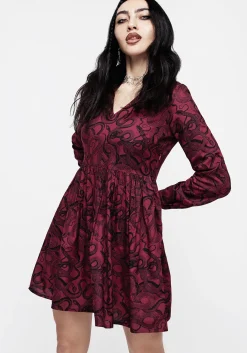 Ophidia Snakes Print Mini Dress - Red