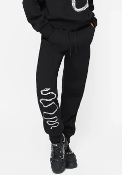 Ophis Snake Skeleton Print Sweatpants