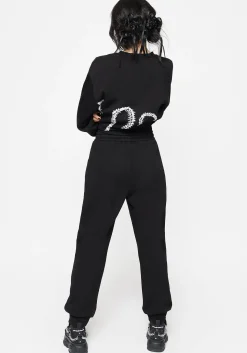Ophis Snake Skeleton Print Sweatpants