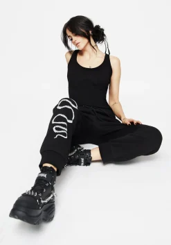 Ophis Snake Skeleton Print Sweatpants