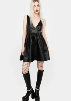 Opium Faux Leather Mini Dress