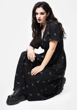 Osmunda Fern Embroidered Midi Shirt Dress