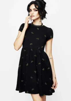 Osmunda Fern Embroidered Mini Skater Dress
