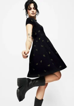Osmunda Fern Embroidered Mini Skater Dress