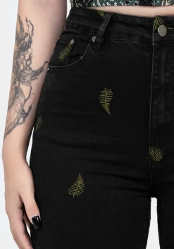 Osmunda Fern Embroidered Denim Skinny Jeans
