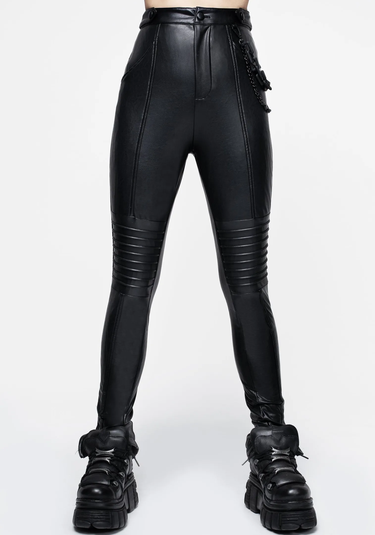 Outlaw PU Biker Chain Leggings