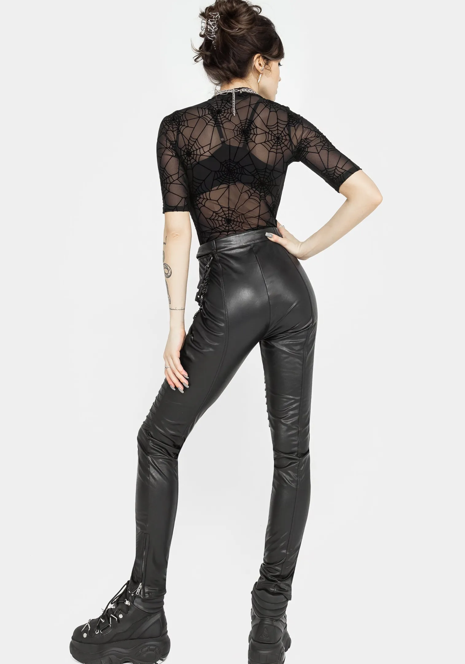 Outlaw PU Biker Chain Leggings