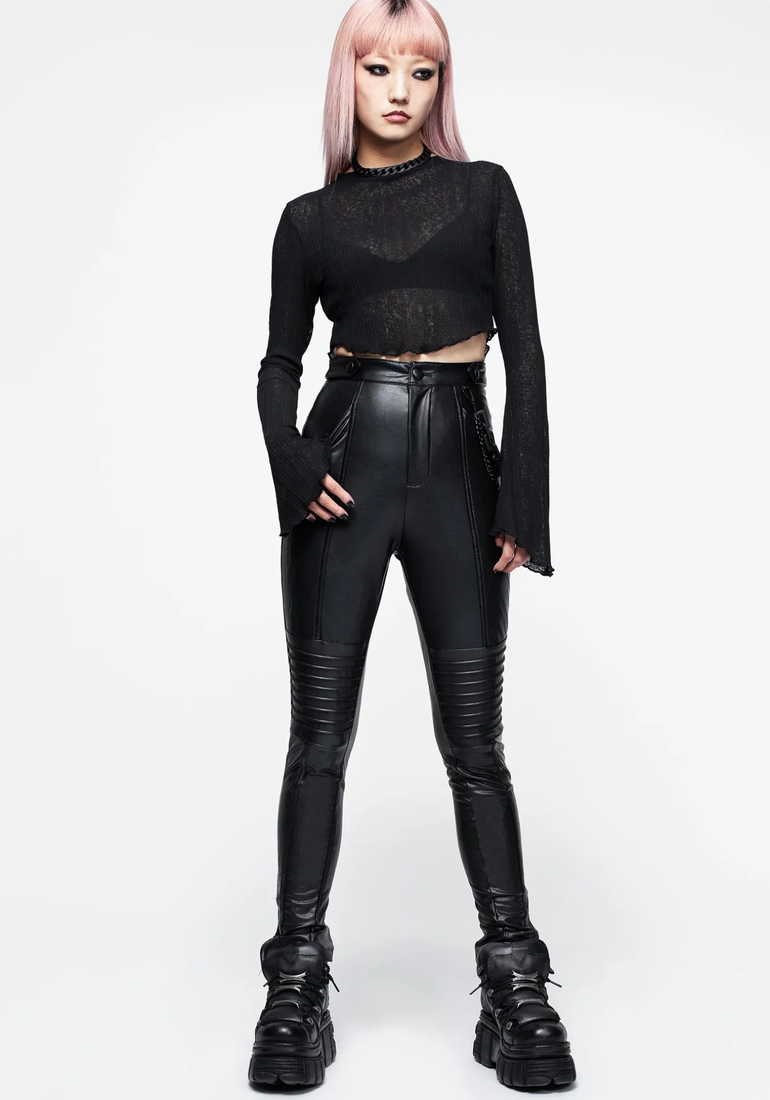 Outlaw PU Biker Chain Leggings