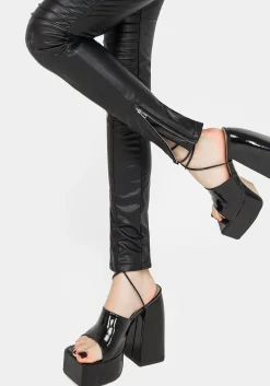 Outlaw PU Biker Chain Leggings