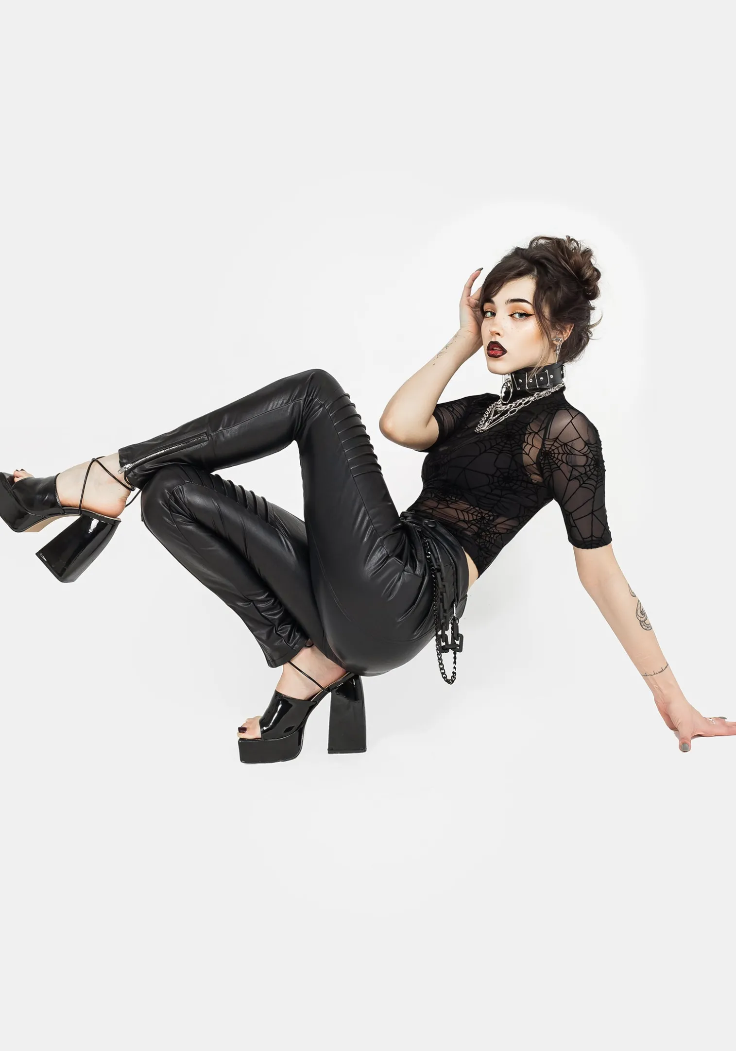 Outlaw PU Biker Chain Leggings