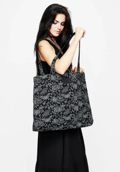 Papillion Denim Tote Bag