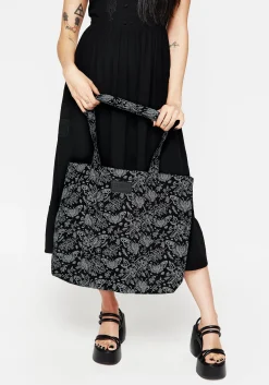 Papillion Denim Tote Bag