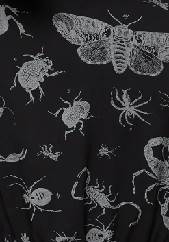 Parasite Bugs Short Sleeve Crop Shirt - Black