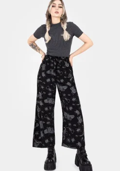 Parasite Bugs Wide Leg Paperbag Culotte Trousers - Black