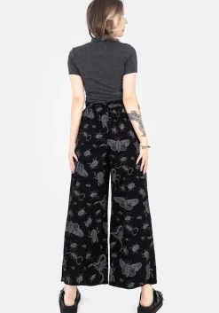Parasite Bugs Wide Leg Paperbag Culotte Trousers - Black