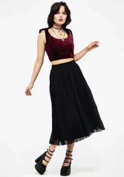 Paridamie Pleated Midi Skirt