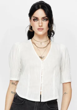 Parilia Cotton V Neck Blouse Top