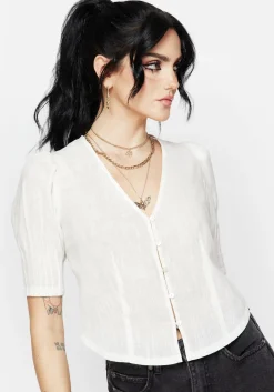Parilia Cotton V Neck Blouse Top