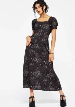 Peaseblossom Celestial Back Cut Out Midi Dress