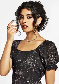 Peaseblossom Celestial Back Cut Out Midi Dress