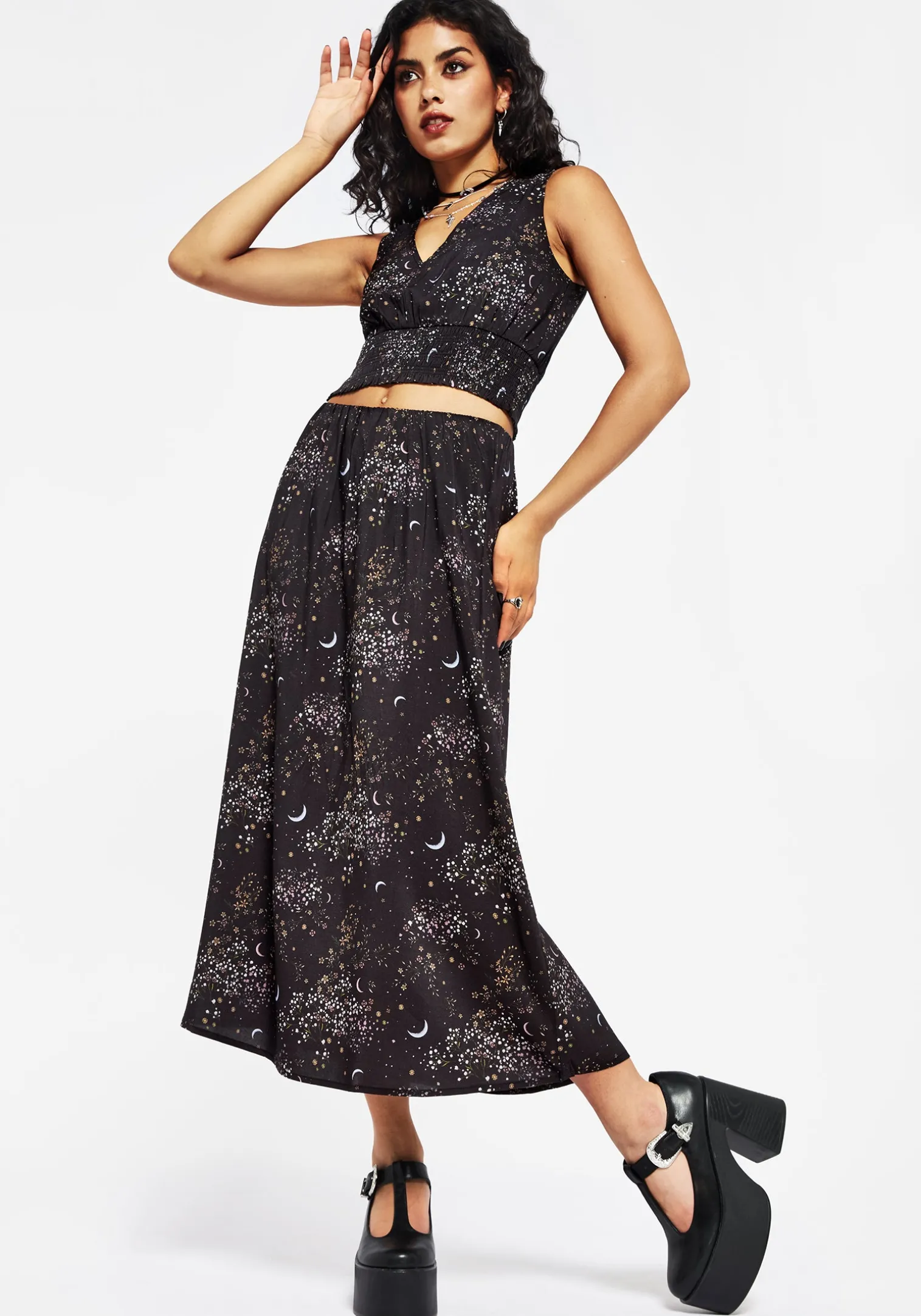 Peaseblossom Celestial Midi Skirt