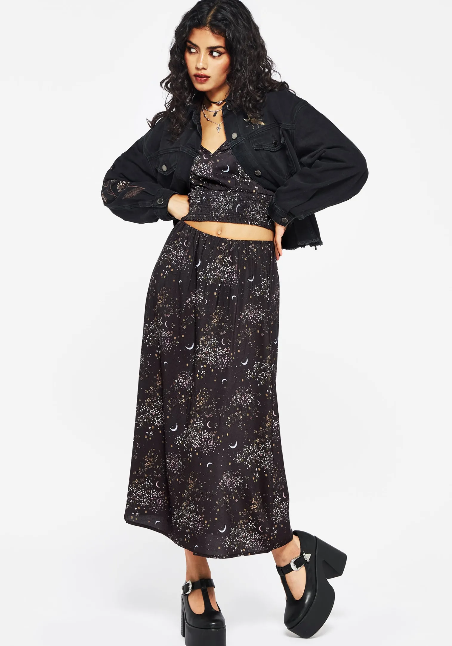 Peaseblossom Celestial Midi Skirt