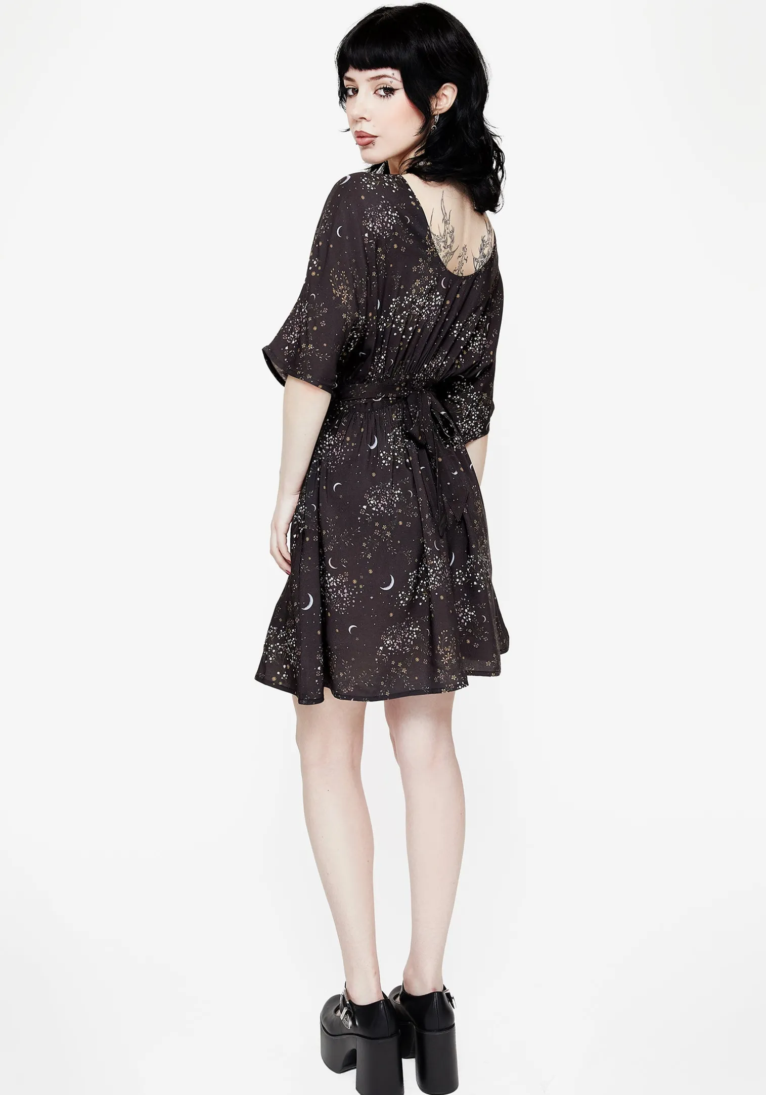 Peaseblossom Celestial Tie Back Mini Dress