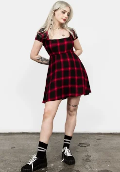 Pennyroyal Red Check Dress