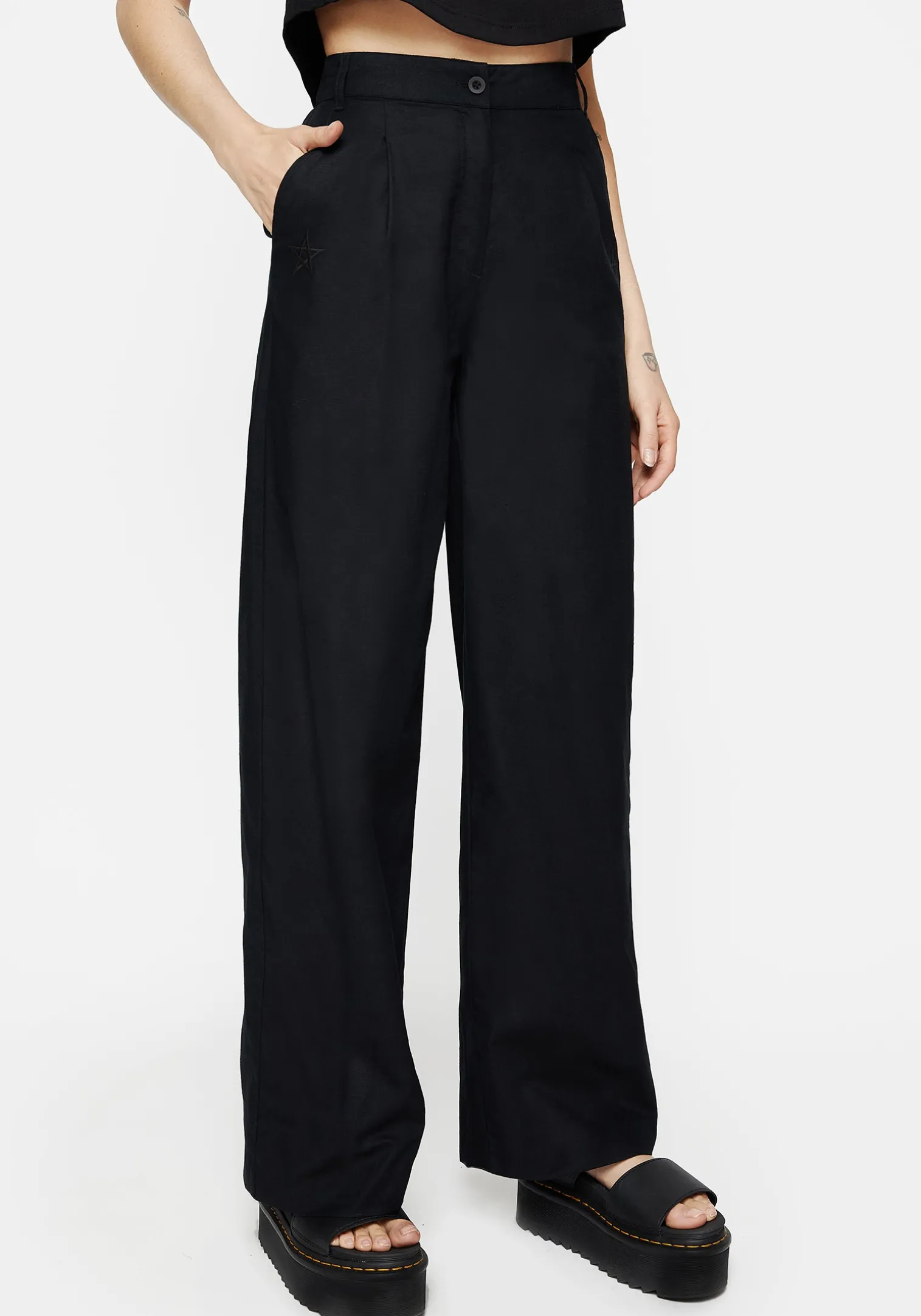 Pentaculum Linen-Blend Tailored Trousers