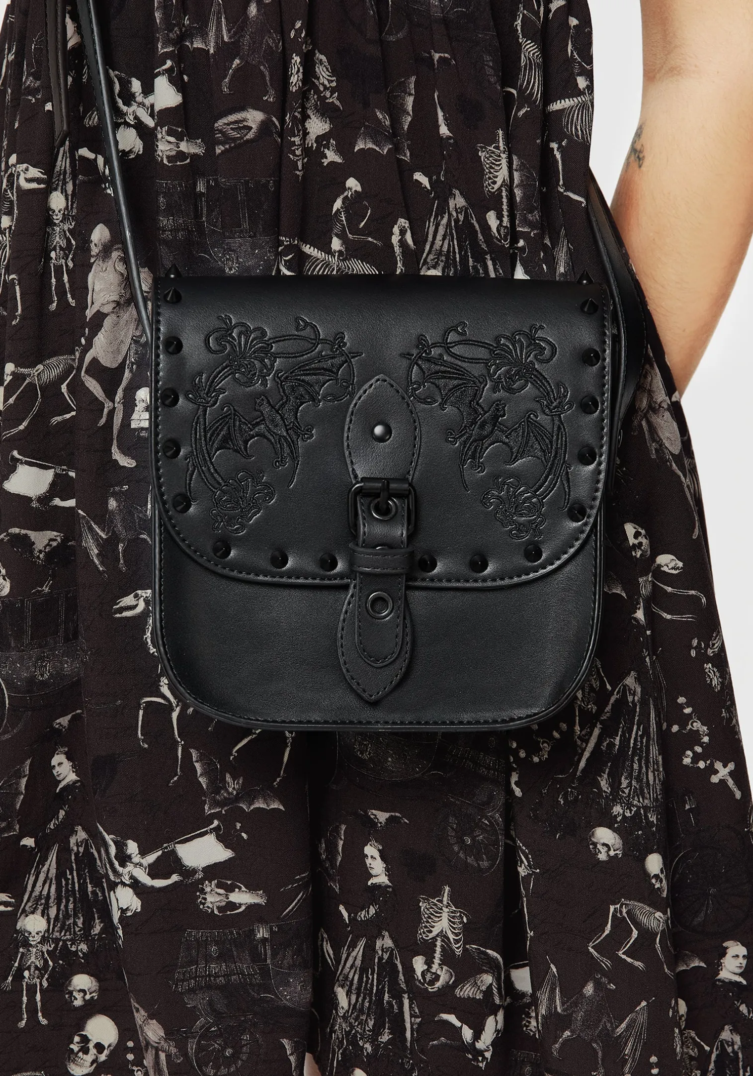 Penumbra Embroidered Mini Satchel Bag