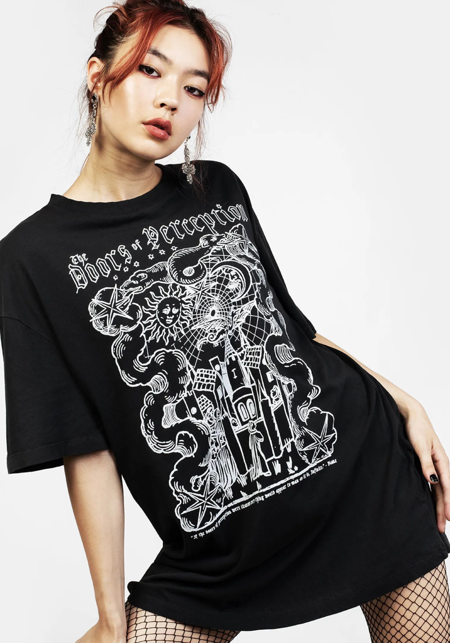 Perception Black Garment Washed Oversized Tee Dress