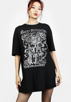 Perception Black Garment Washed Oversized Tee Dress