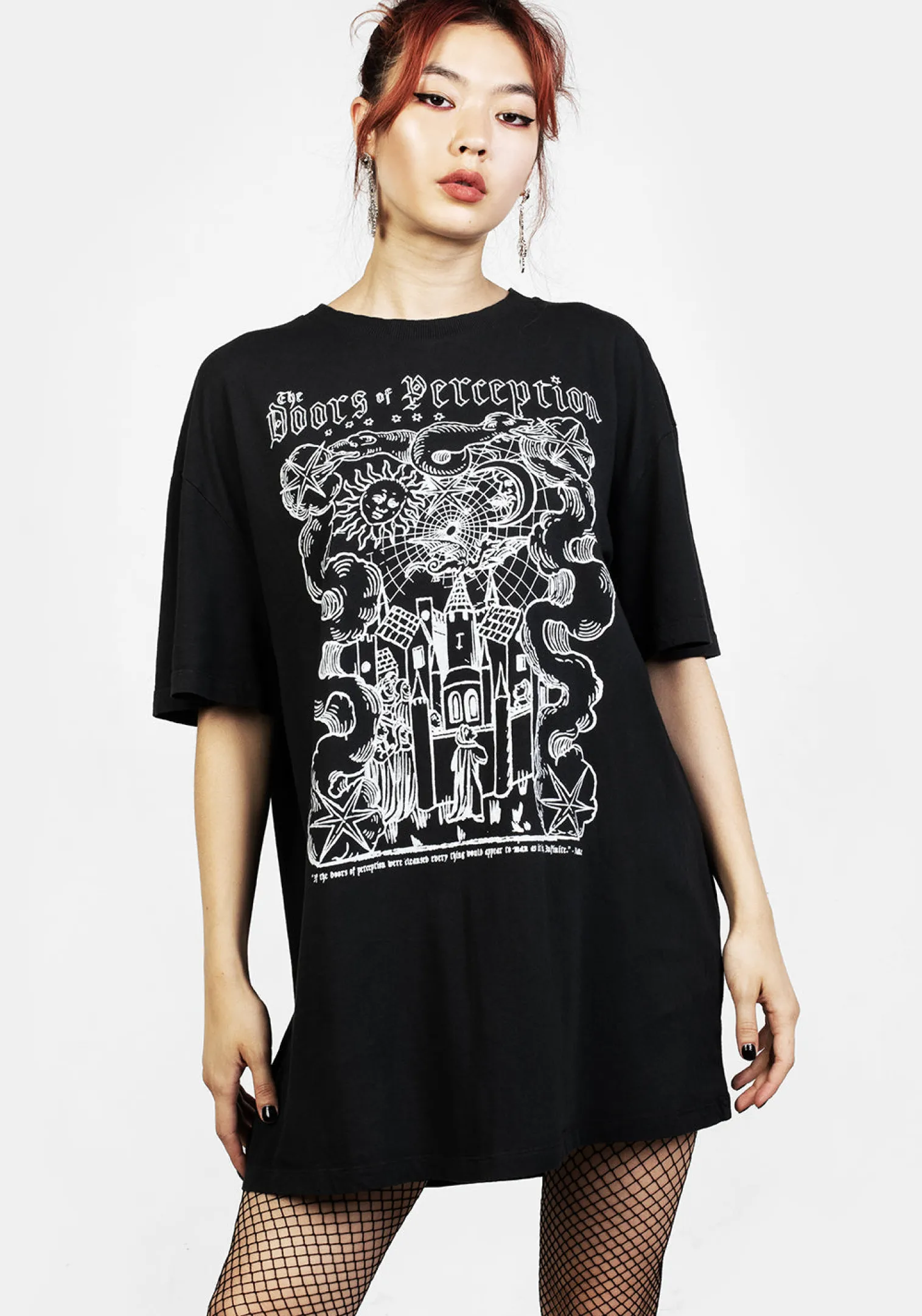 Perception Black Garment Washed Oversized Tee Dress