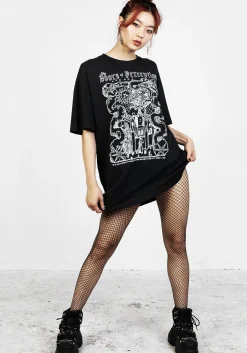 Perception Black Garment Washed Oversized Tee Dress