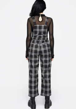 Persimmon Embroidered Check Dungarees